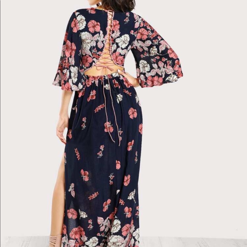 NWOT SHEIN cross back floral maxi - Picture 2 of 4
